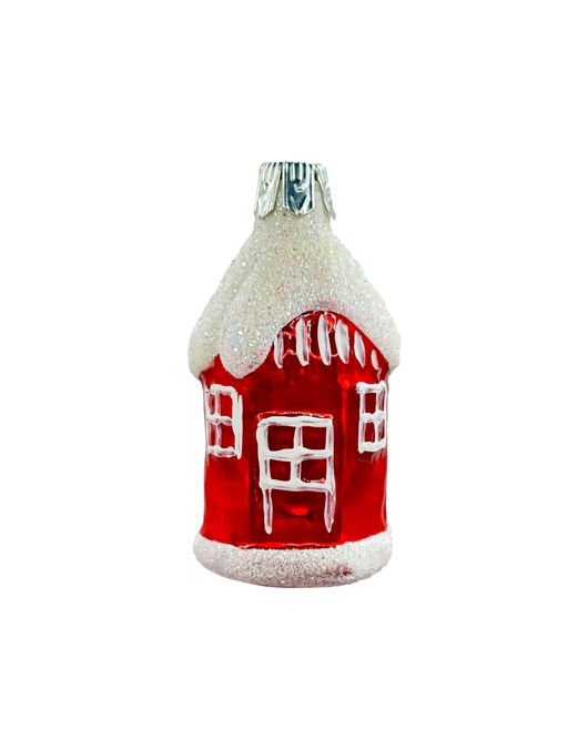 ozdoby choinkowe Bombka choinkowa: Domek PRL z lat '80: czerwony