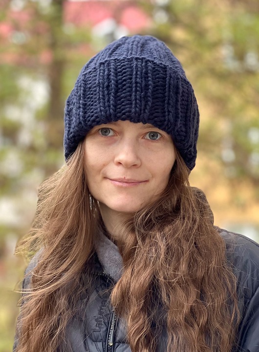 czapki damskie Buran - zimowa czapka z wełny peruwiańskiej granatowe nocne niebo