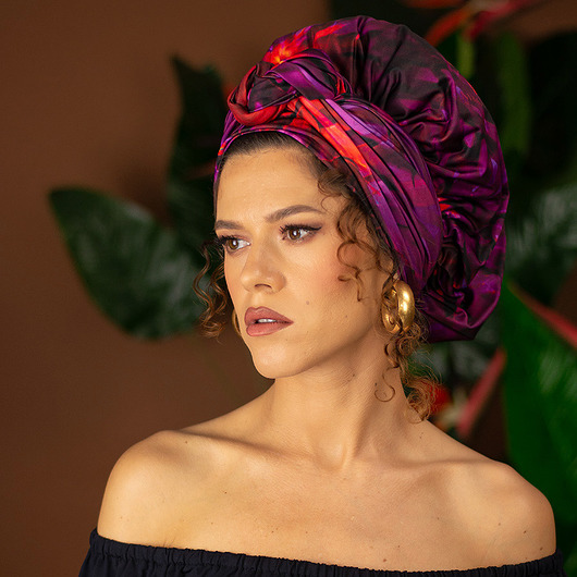 czapki damskie Czepek ochronny - czapka - turban - Hot Tropical