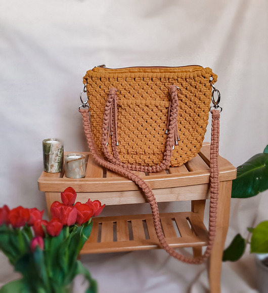 torby na ramię Shopper Bag - musztarda