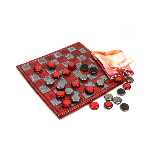 Warcaby ceramiczne czerwone Artlantyda