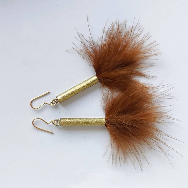 kolczyki z piórami PIÓRKO kolczyki