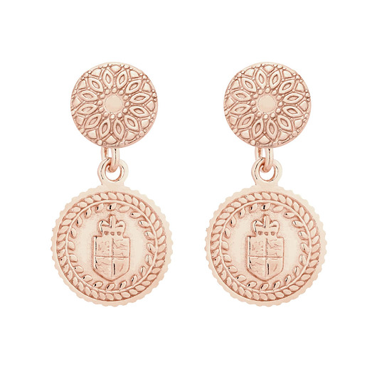 kolczyki pozłacane Kolczyki z różowego złota z medalionami