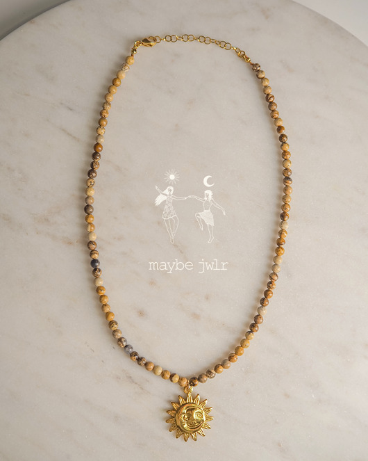 chokery Naszyjnik w kolorach ziemi ze słoneczkiem