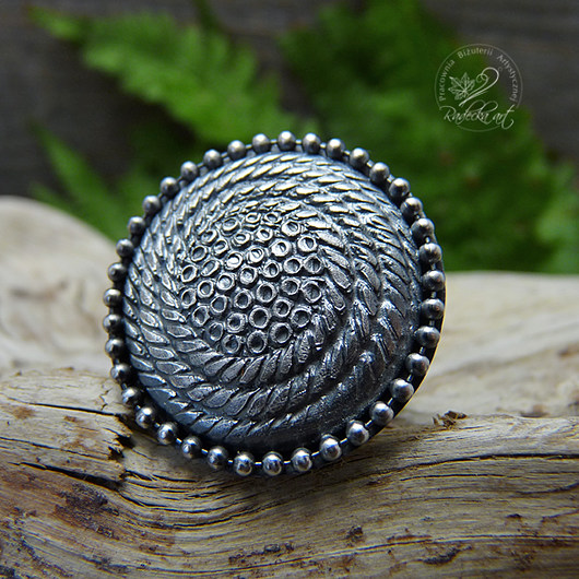 Silver Button Ring Radecka art