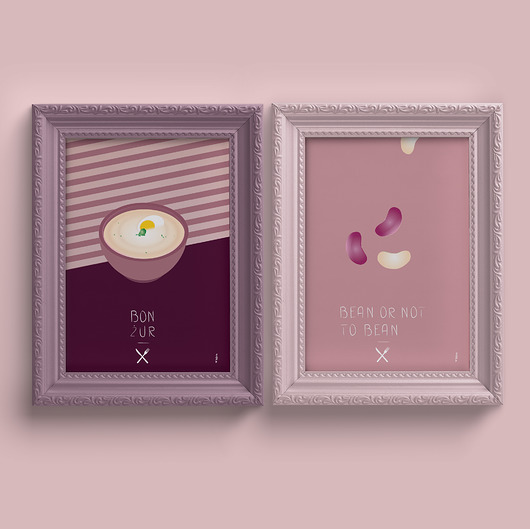plakaty Plakat DUET KULINARNY/ smaczne bordo i róż