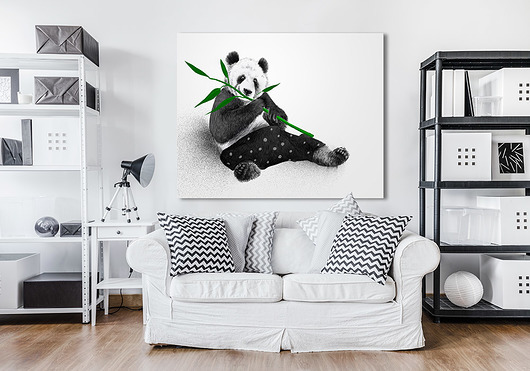 obrazy i plakaty do pokoju dziecięcego OBRAZ NA PŁÓTNIE -  100x80cm PANDA