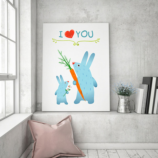 plakaty Plakat. Relacje - i love you, zające