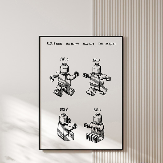 obrazy i plakaty do pokoju dziecięcego Plakat LEGO PATENT