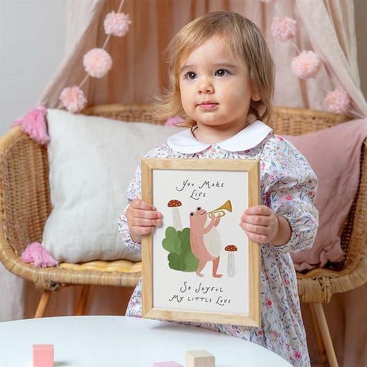 obrazy i plakaty do pokoju dziecięcego Plakat Żabka grajek  - Plakaty Na Ścianę Dla Dzieci