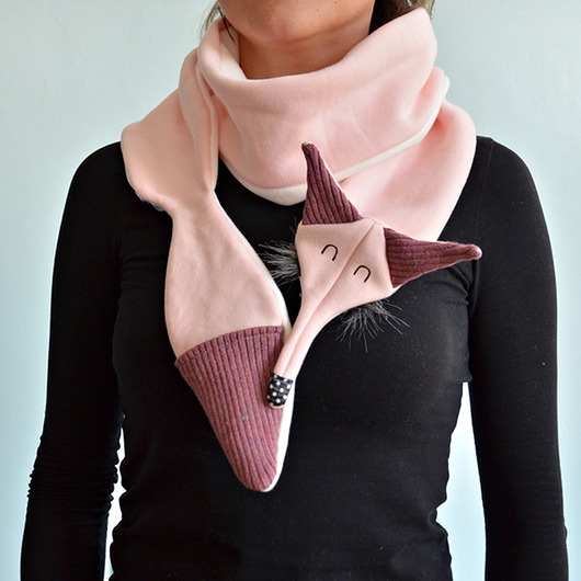 Szalik Lis pastelowy róż Lady Stump