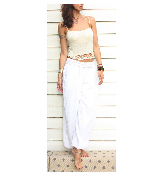 topy damskie Top handmade ecru
