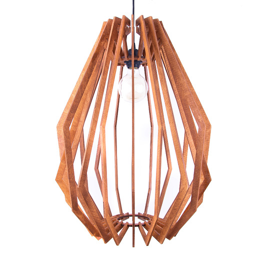 Brązowa drewniana lampa sufitowa wisząca PLAFON smxdsgn