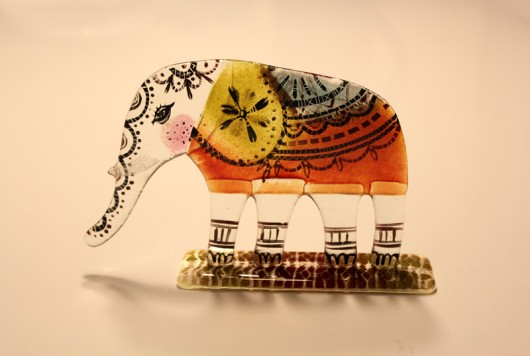 słoń indyjski BARWNY Borowska Glass Design