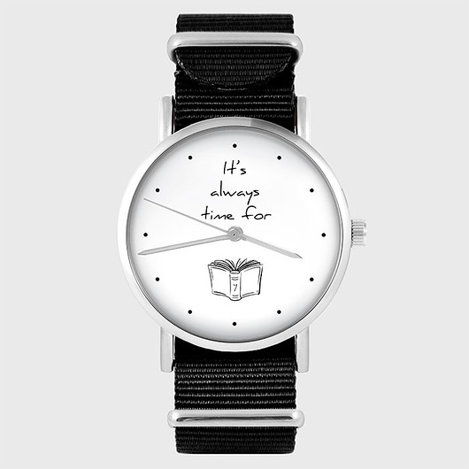 zegarki unisex Zegarek - It is always time for book - czarny