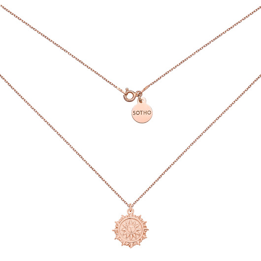 złote naszyjniki Naszyjnik z różowego złota ze słońcem