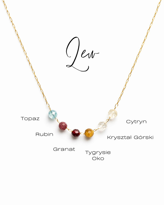 złote naszyjniki Twój ZODIAK, Naszyjnik Glam, Lew, złoty