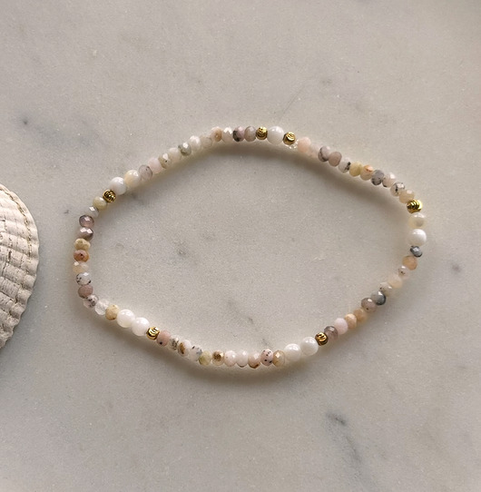 bransoletki z kamieni naturalnych Dobrostan - Amuletka z Opalem i Masą perłową