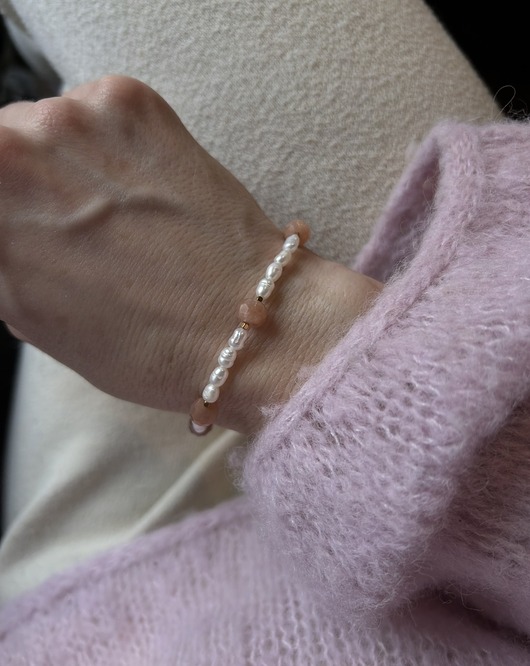 bransoletki z kamieni naturalnych Szczęście  - Amuletka z perłami kamieniem słonecznym