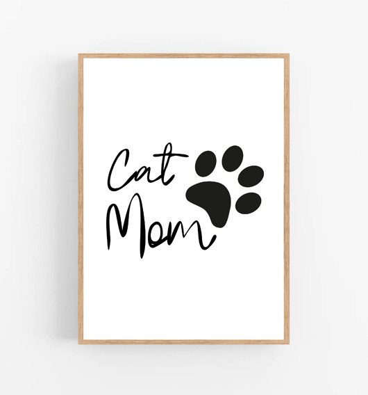 grafiki i ilustracje PLAKAT CAT MOM prezent dla kociary
