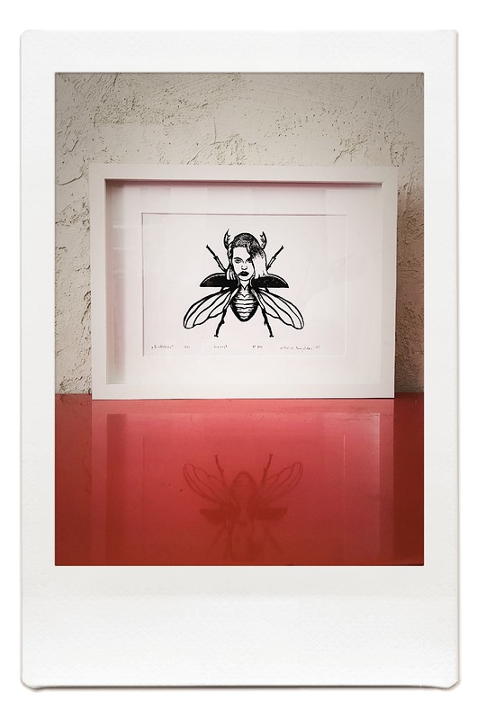 grafiki i ilustracje Linoryt  "Beetlebabe"