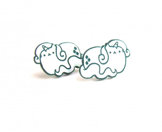 Kolczyki typu wkrętki kot cat my little pusheen Kraina czaru