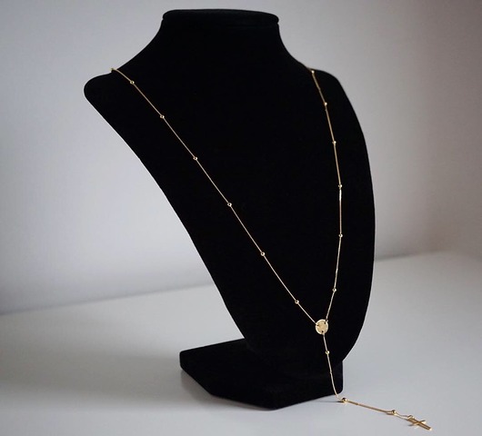 Pozłacany naszyjnik różaniec z krzyżykiem VENA Jewellery