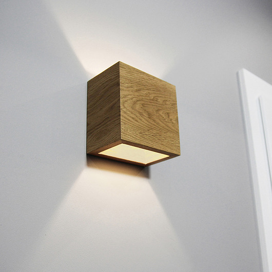 kinkiety Lampa drewniana Kinkiet Dąb 15 cm x 15 cm DREWNO