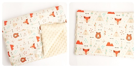 Komplet -kocyk i poduszka - Lis Miś i Tipi Owl on cotton