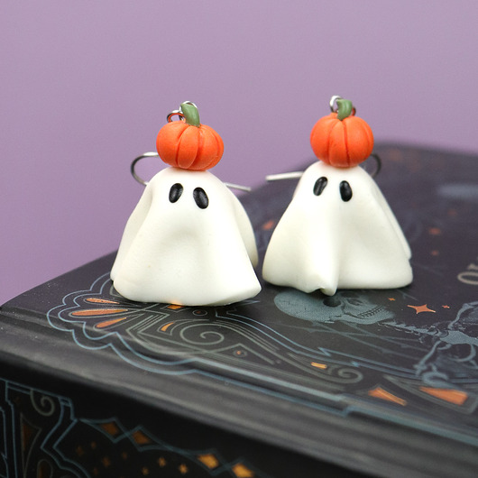 kolczyki z masy plastycznej Duchy kolczyki na halloween
