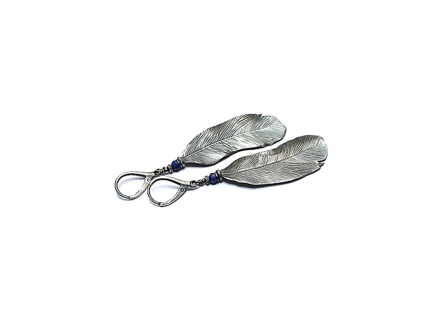 kolczyki wire wrapping Pióra vol. 3 - kolczyki