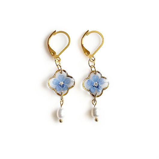 kolczyki z żywicy Kolczyki wiszące z kwiatami