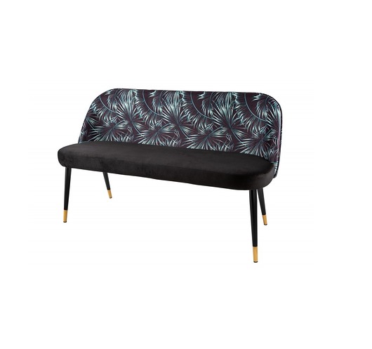 ławki Ławka ławeczka Butique czarna złota motyw liści palmy aksamitna 130cm