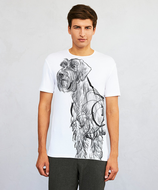 t-shirty męskie Giant Schnauzer Dog Men's T-shirt white
