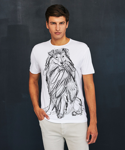 t-shirty męskie Shetland Dog Men's T-shirt white