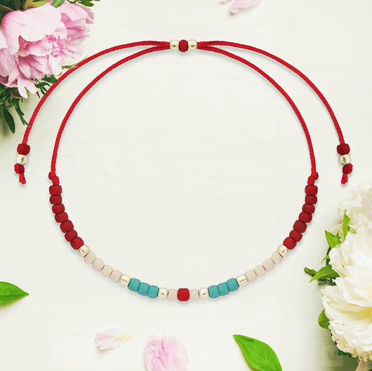 Bransoletka Minimal - Autumn Dark Red Ilovehandmade