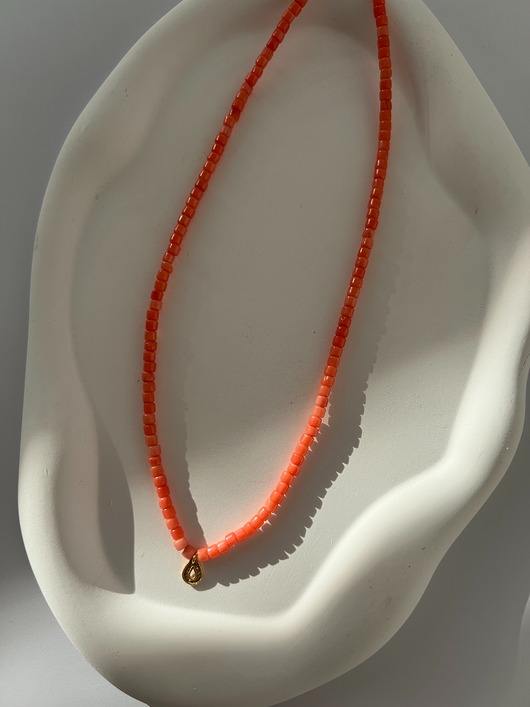 naszyjniki - inne Naszyjnik pomarańczowy koral
