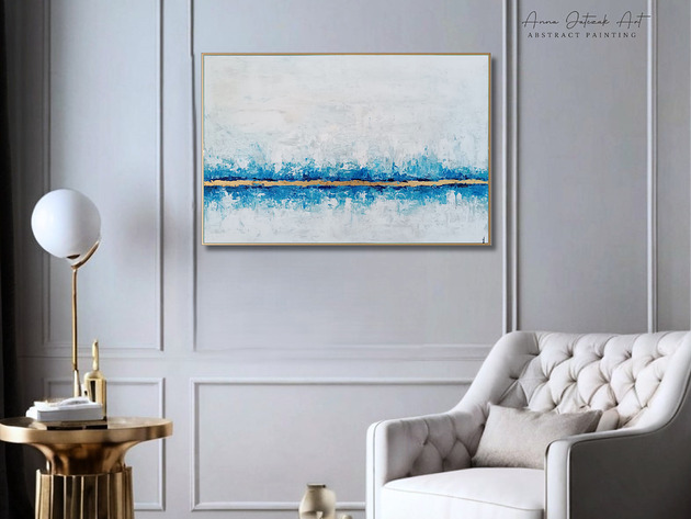 obrazy HORYZONT  Ręcznie malowany obraz ze złotem 50X70 cm