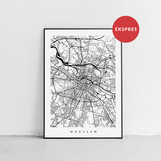Plakat EKSPRES - Wrocław - mapa miasta PLAKATY GEOMETRYCZNE