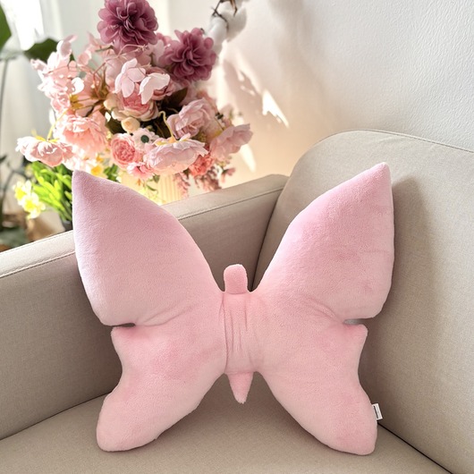 poduszki z grafiką Poduszka Dekoracyjna Motyl Jasny Róż