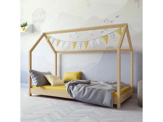 meble do pokoju dziecka Łóżko dziecięce domek Lilly sosna naturalna 160x80 cm