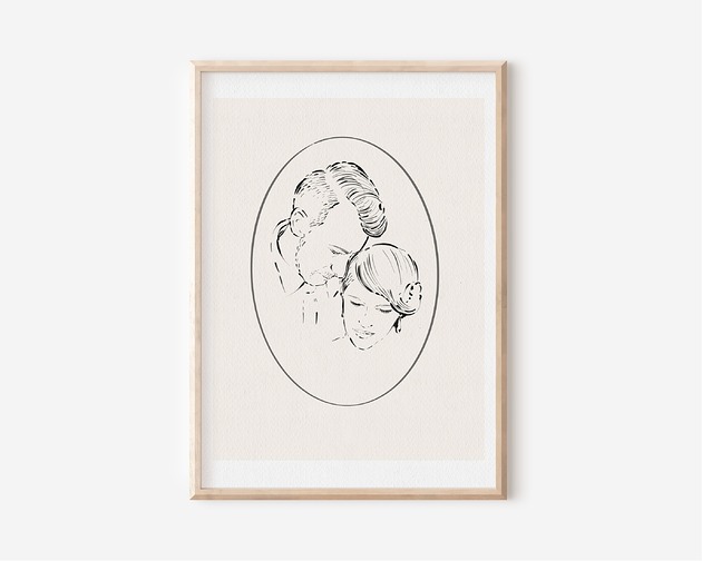 grafiki i ilustracje Metryczka ślubna, PORTRET RYSOWANY ZE ZDJĘCIA