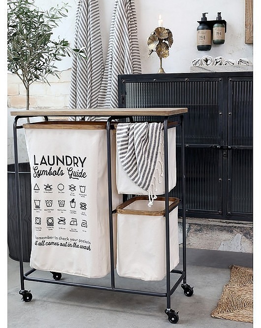 kosze do przechowywania Kosz Na Pranie Wózek na Kółkach Laundry