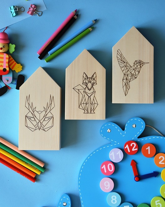 3 x domki drewniane  z leśnymi zwierzętami Wooden Love