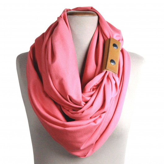 Dzianinowy Komin Tuba Szal - LT CORAL (opaska) CADOaccessories