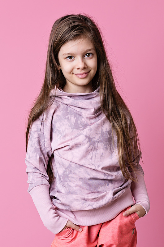 bluzy dla dziewczynki Różowa bluza TIE DYE