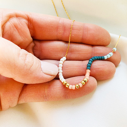 złote naszyjniki Delikatny pink turquoise naszyjnik boho styl