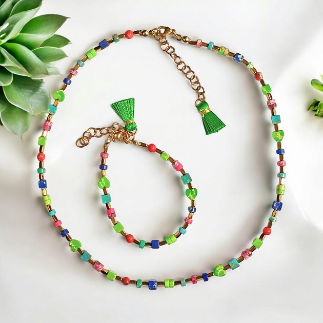 komplet biżuterii RAZEM TANIEJ! komplet wakacyjny : jaspis cesarski : multicolor II