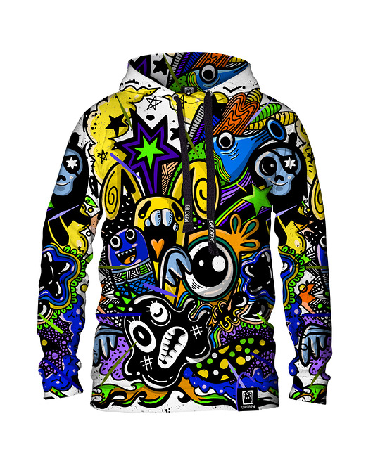 bluzy męskie Męska Bluza z kapturem DR.CROW Doodle