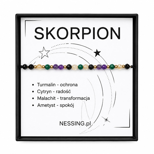 bransoletki z kamieni naturalnych SKORPION bransoletka zodiakalna